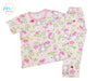 Pink Flower Teddy Print Shirt & Pant Set for Girls – Soft Cotton Dress Sleepwear | Suitable for Kids, Toddlers, and Infants