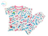 Ribbon Print Shirt & Pant Set for Girls – Soft Cotton Dress Sleepwear | Suitable for Kids, Toddlers, and Infants