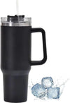Stainless Steel 40oz Travel Tumbler with Handle & Straw Lid | Double-Layer Insulated Tumbler for Hot & Cold Beverages