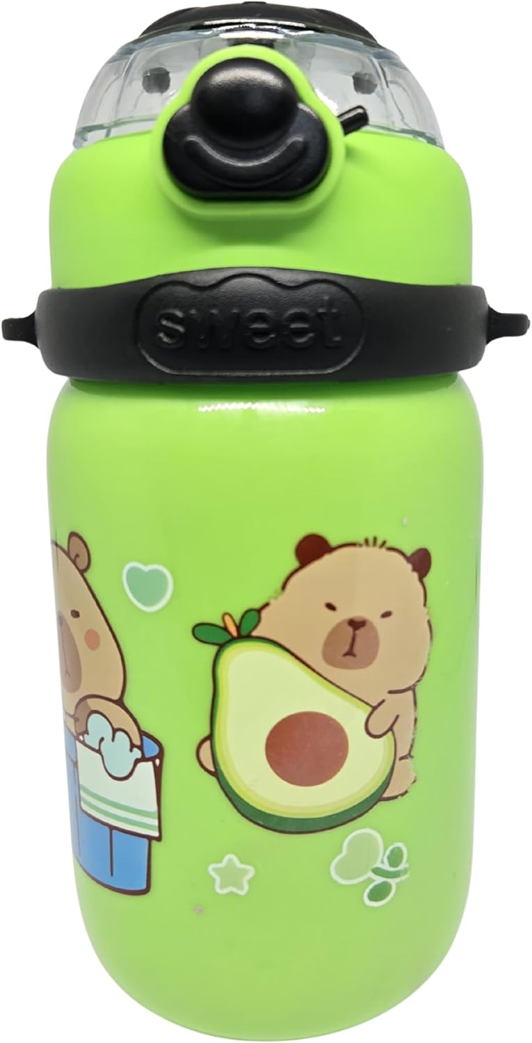 Sweet Bunny Kids Water Bottle – 500ml BPA-Free Plastic Bottle with Straw