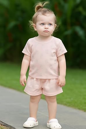 MINII MODZ Alpha Print Shorts for Girls | Soft Cotton Mini Shorts with Alphabet Print | Toddler Nightwear & Casual Shorts| Best for 2 Years to 4 Years | Black & Pink