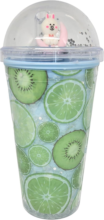 Kids Transparent Glitter Sipper 700ml Mason Jar Style Bottle with Straw & Toy | BPA-Free School Bottle | Picnic Tumbler for Toddlers