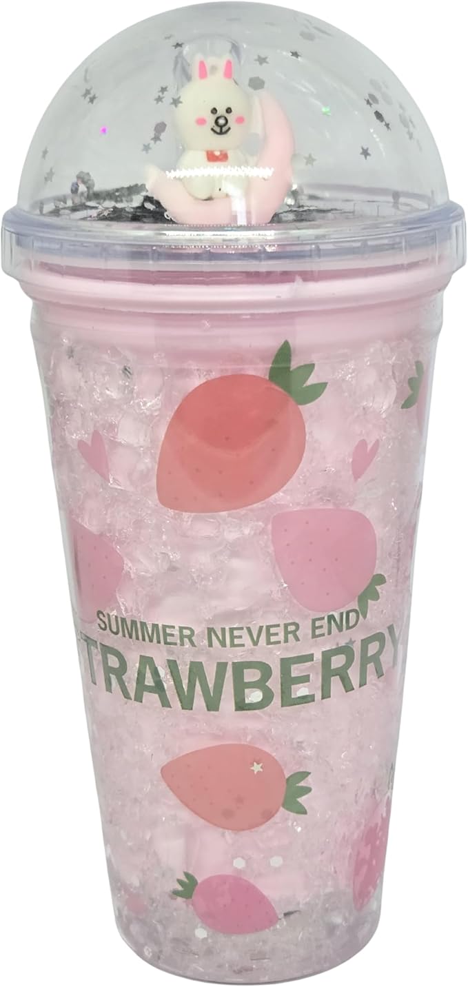 Kids Transparent Glitter Sipper 700ml Mason Jar Style Bottle with Straw & Toy | BPA-Free School Bottle | Picnic Tumbler for Toddlers