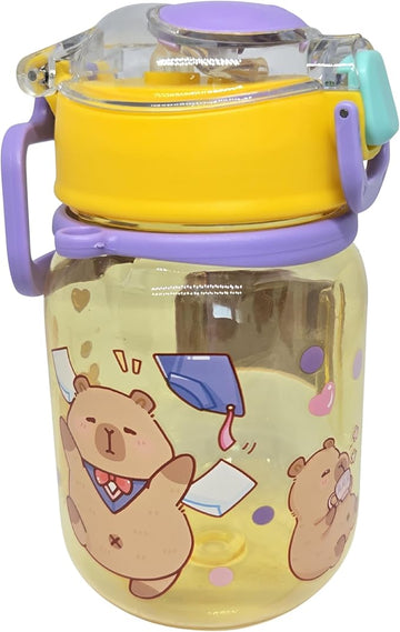Bunny Transparent Kids Water Bottle with Straw 500ml BPA-Free Plastic, School & Picnic Bottle for Toddlers