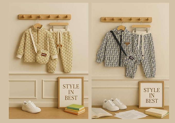 DR DESIGN Boys Pant & Top Set | Trendy 2-Piece Jumper Design Outfit with Stylish Sling Bag