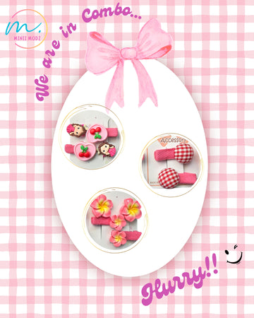 Cherry Girl Flower Hair Clips