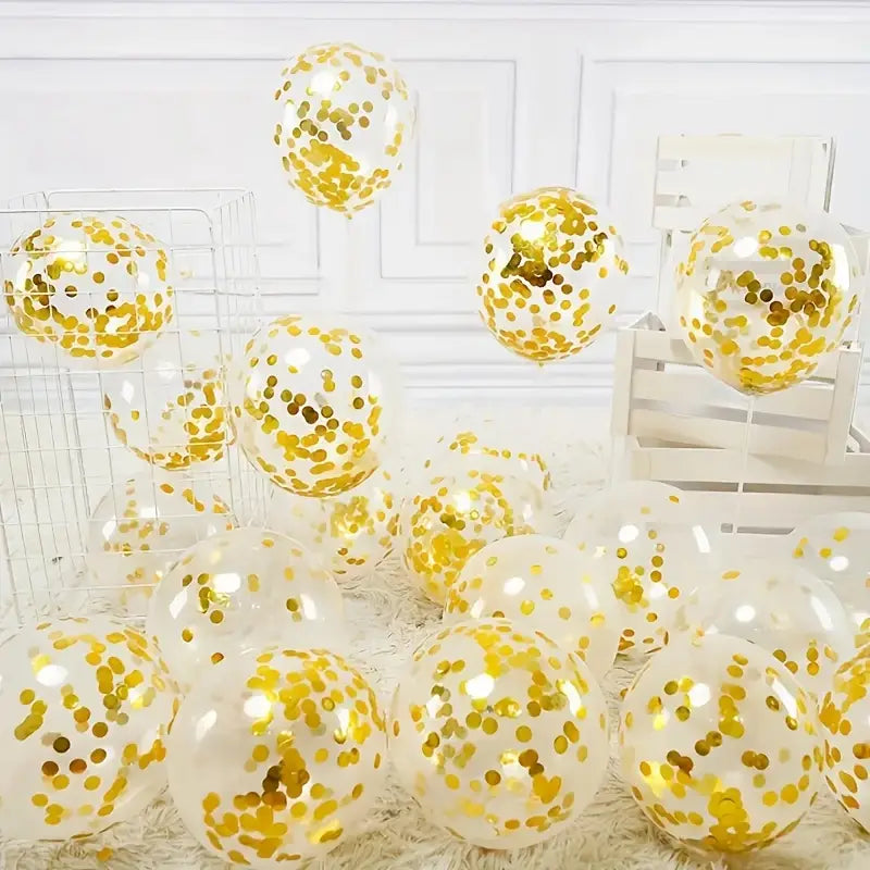 Golden Confetti Balloons - (Pack of 20 pc)