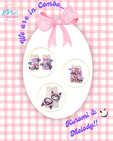 Kuromi Melody Hair Clips (COMBO PACK)