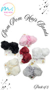 Pom Pom Hair Scrunchies5-Color Combo Pack of Soft Hair Rubber Bands for Girls, Toddlers & Infants | Cute Headbands & Best Gift Option