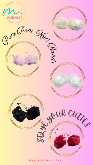 Pom Pom Hair Scrunchies5-Color Combo Pack of Soft Hair Rubber Bands for Girls, Toddlers & Infants | Cute Headbands & Best Gift Option