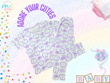 Teddy Snuggles Pyjama Set – Kids Night Suit Top & Bottom Sleepwear for Infants, Toddlers & Children