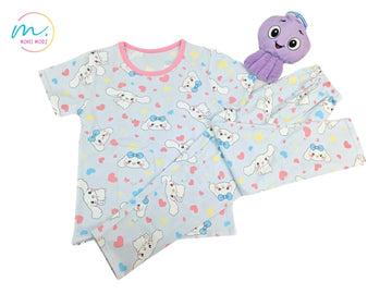 Rabbit Bunny Print Shirt and Pant Set Nightwear Set – Summer Cotton Sleepwear for Kids