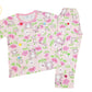 Pink Flower Teddy Print Shirt & Pant Set for Girls – Soft Cotton Dress Sleepwear | Suitable for Kids, Toddlers, and Infants