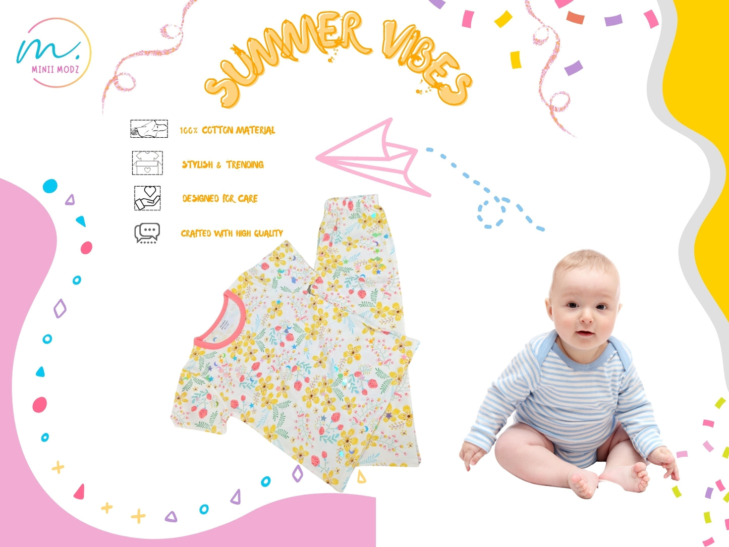 Flower Valley Print Shirt and Pant Set for Girls