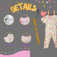 Pink Flower Teddy Print Shirt & Pant Set for Girls – Soft Cotton Dress Sleepwear | Suitable for Kids, Toddlers, and Infants