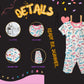 Ribbon Print Shirt & Pant Set for Girls – Soft Cotton Dress Sleepwear | Suitable for Kids, Toddlers, and Infants