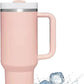 Stainless Steel 40oz Travel Tumbler with Handle & Straw Lid | Double-Layer Insulated Tumbler for Hot & Cold Beverages