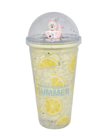 Kids Transparent Glitter Sipper 700ml Mason Jar Style Bottle with Straw & Toy | BPA-Free School Bottle | Picnic Tumbler for Toddlers