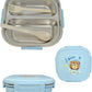 Ben Too Lunch Box for Kids – 2 Compartment Stainless Steel Tiffin with Fork & Spoon