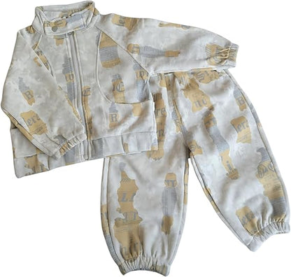 Baby Boys 2 Pcs Pants Set Cute Paper Print Casual Long Sleeve Sweatshirt with Co ord Pant
