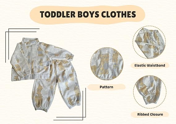 Baby Boys 2 Pcs Pants Set Cute Paper Print Casual Long Sleeve Sweatshirt with Co ord Pant