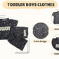 Podest Print Black Short Pant & Half Sleeve T-Shirt Set for Boys | Casual & Festive Wear