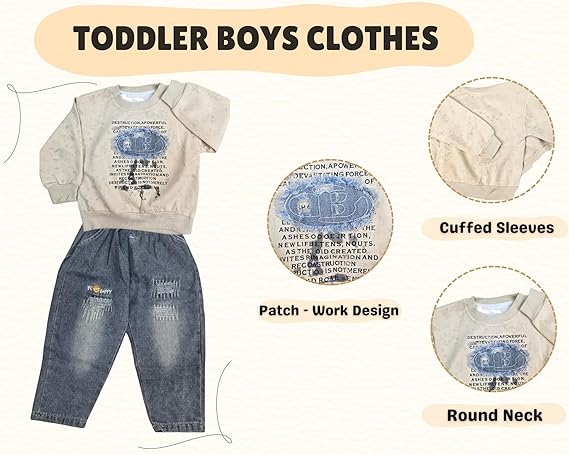 Denim Pant & Full Sleeve Shirt Top Set for Boys | Ethnic Inspired Clothes | Pant Top Set for Boy