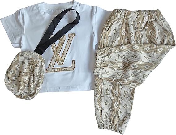 VL Brown Pouch Girl Pant Top Set with Sling Bag | Ethnic Inspired Clothes | Ethnic Sets for Girls