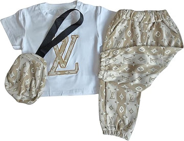 VL Brown Pouch Girl Pant Top Set with Sling Bag | Ethnic Inspired Clothes | Ethnic Sets for Girls