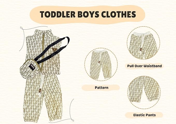 DR DESIGN Boys Pant & Top Set | Trendy 2-Piece Jumper Design Outfit with Stylish Sling Bag