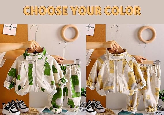 Baby Boys 2 Pcs Pants Set Cute Paper Print Casual Long Sleeve Sweatshirt with Co ord Pant