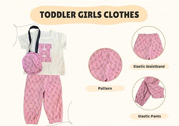 HPL Pink Pouch Girl Pant Top Set with Sling Bag | Ethnic Inspired Clothes | Ethnic Sets for Girls