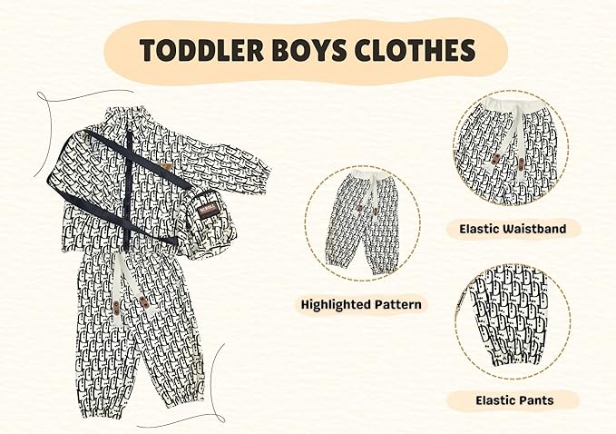 DR DESIGN Boys Pant & Top Set | Trendy 2-Piece Jumper Design Outfit with Stylish Sling Bag