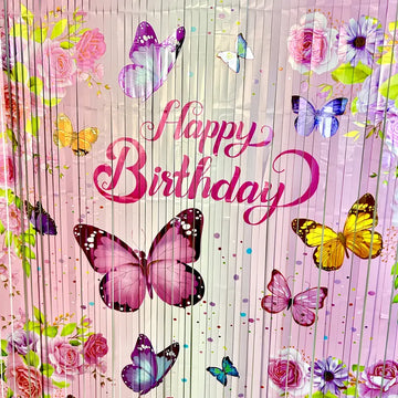 Sparkle Tinsel Plastic Decorations Birthday Party Backdrop, Shimmering Photo Booth Background, General Fit for Birthday Celebrations (Pack of 2)
