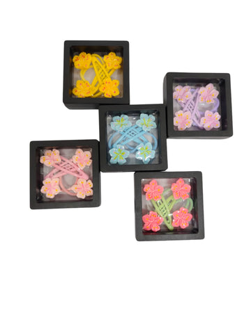 5 Case Flower Hair Clips Bundle – Cute & Colorful Tic Tac Clips for Girls, Toddlers & Infants | Best Gift Pack