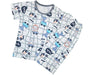 Calf Hello Print Sleepwear Kids Night Suit Top & Bottom Pyjama Set