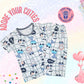 Calf Hello Print Sleepwear Kids Night Suit Top & Bottom Pyjama Set