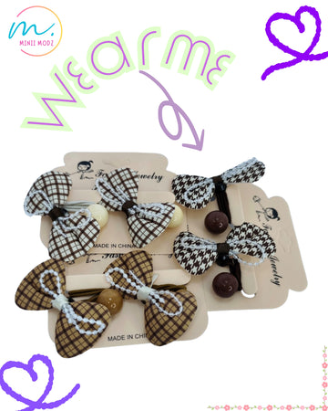 Checkered Classic Hair Clip Set – Pack of 3 (Assorted Styles)