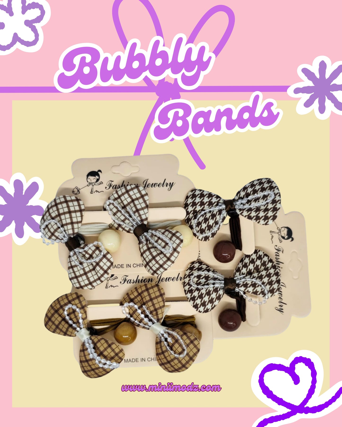 Checkered Classic Hair Clip Set – Pack of 3 (Assorted Styles)