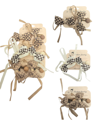 Checkered Classic Hair Clip Set – Pack of 3 (Assorted Styles)