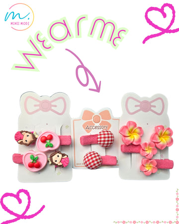 Cherry Girl Flower Hair Clips