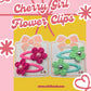 Crochet 5 Petal Flower Hair Clips