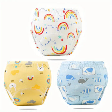 🧸 Rainbow Cloth Diapers Breathable Cloth Diapers for your little one's (Pack of 3)