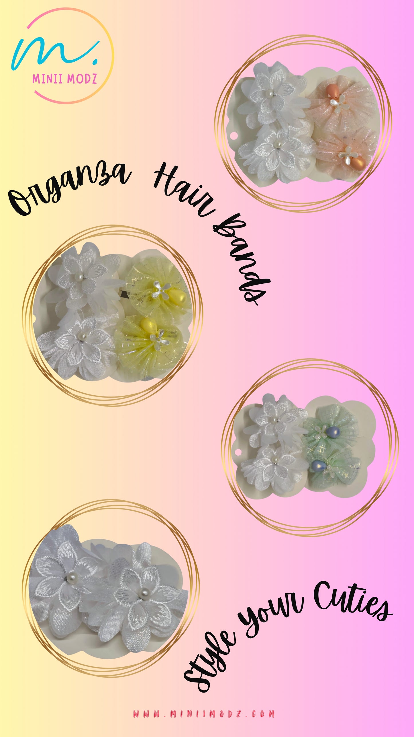 Organza Flower Hair Clips