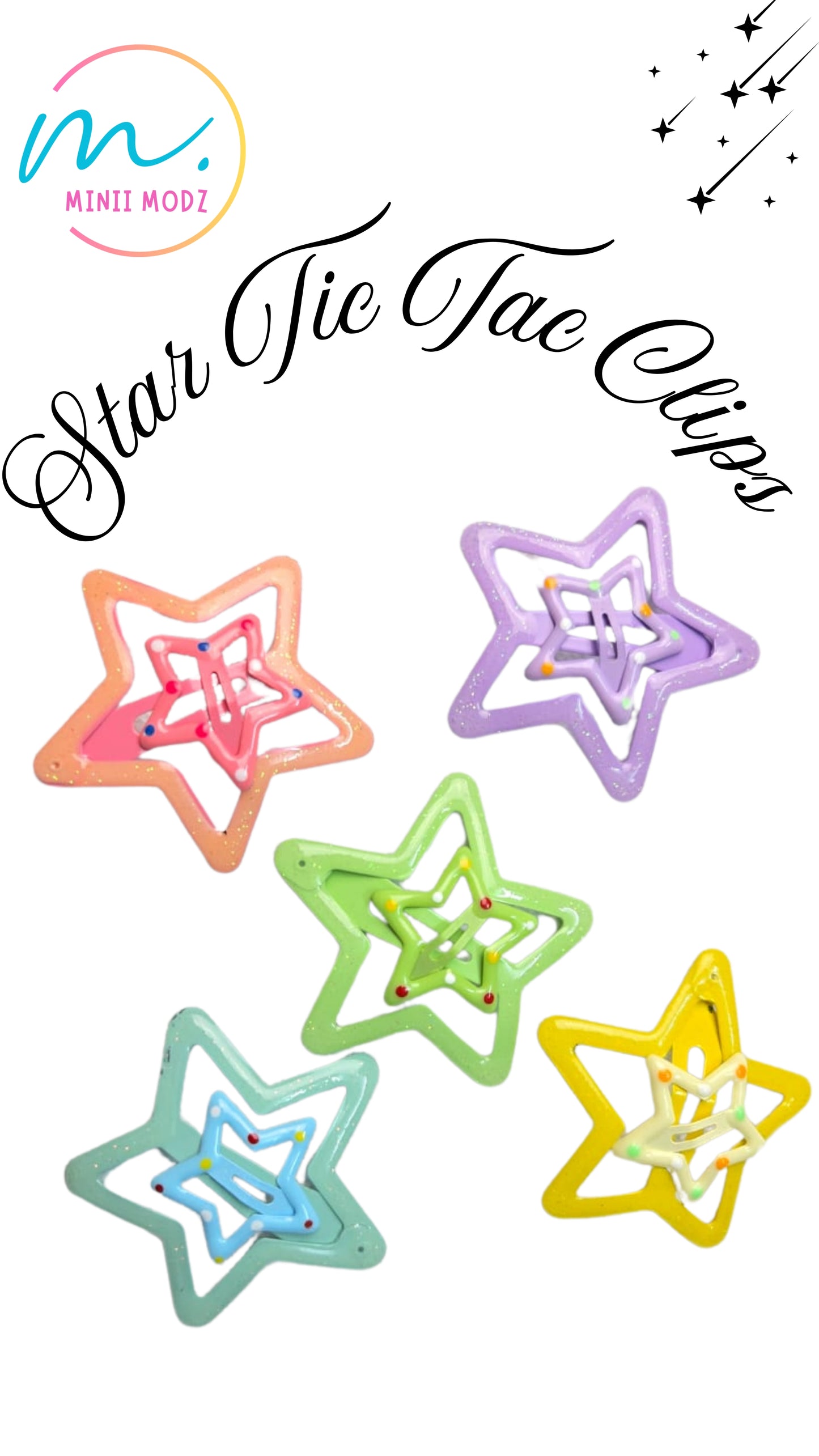 Star Tic Tac Hair Clips – Cute & Safe Hair Clips for Girls, Toddlers & Infants | Best for Gifts & Everyday Styling