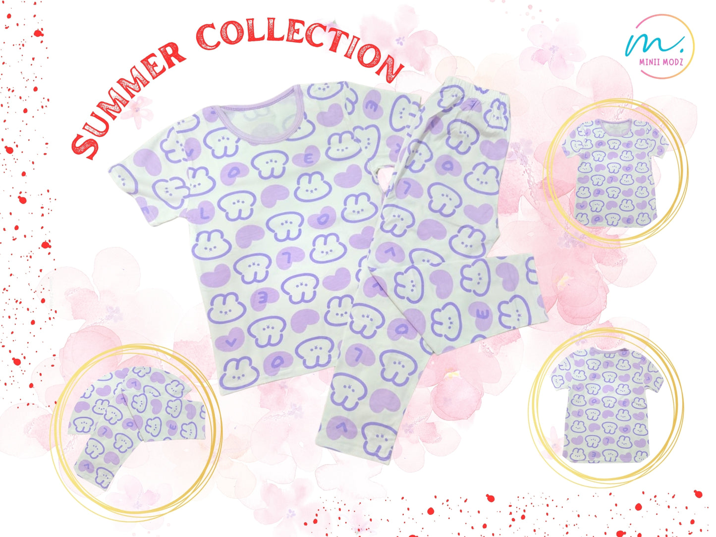 Teddy Snuggles Pyjama Set – Kids Night Suit Top & Bottom Sleepwear for Infants, Toddlers & Children