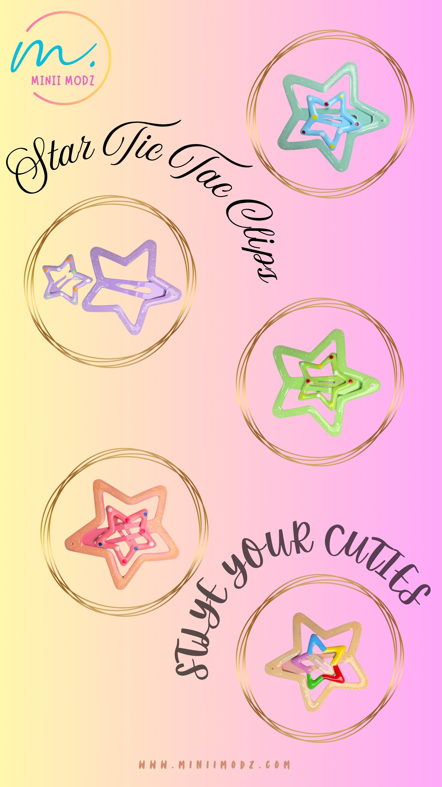 Star Tic Tac Hair Clips – Cute & Safe Hair Clips for Girls, Toddlers & Infants | Best for Gifts & Everyday Styling