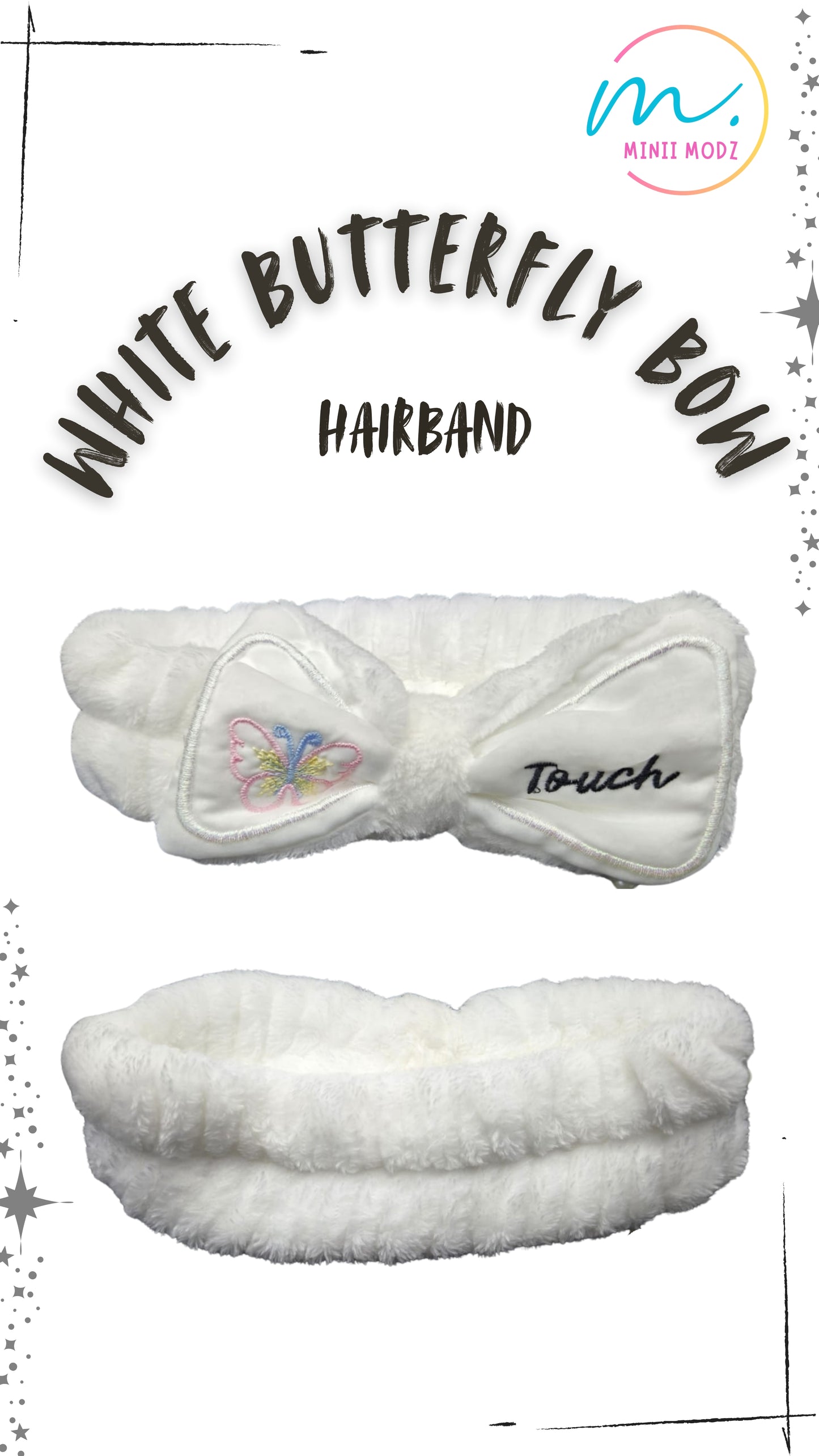 White Butterfly Hairband – Soft & Stylish Headband for Girls, Toddlers & Infants | Best Gift Accessory.
